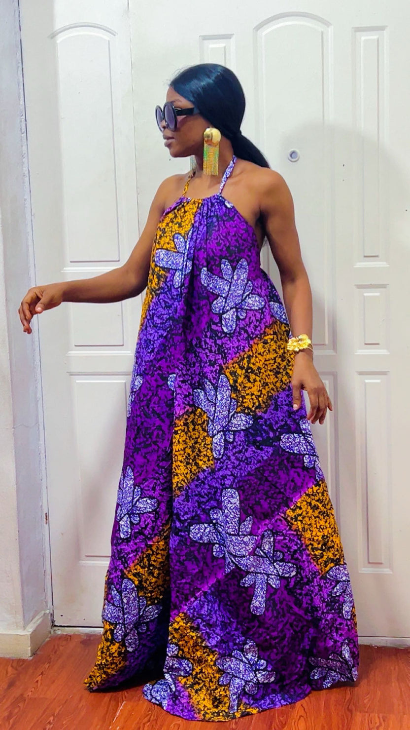 Royal Nkili backless Maxi Dress