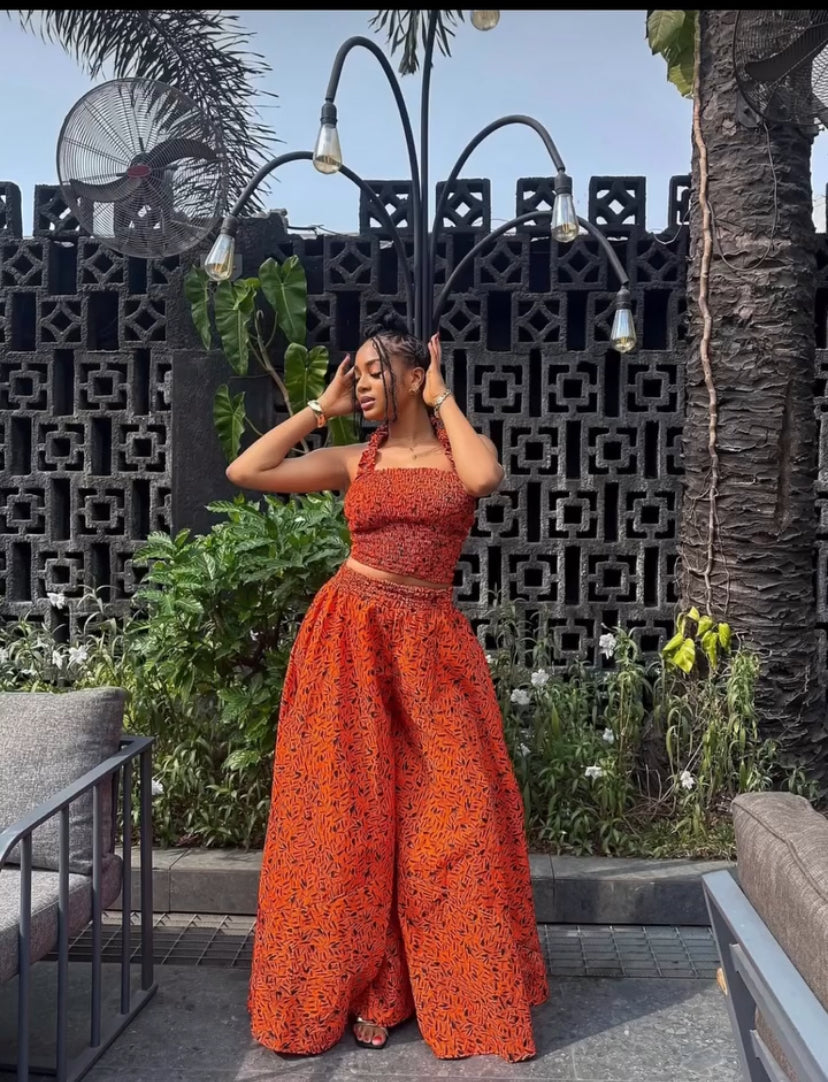 Ama wide leg pants set