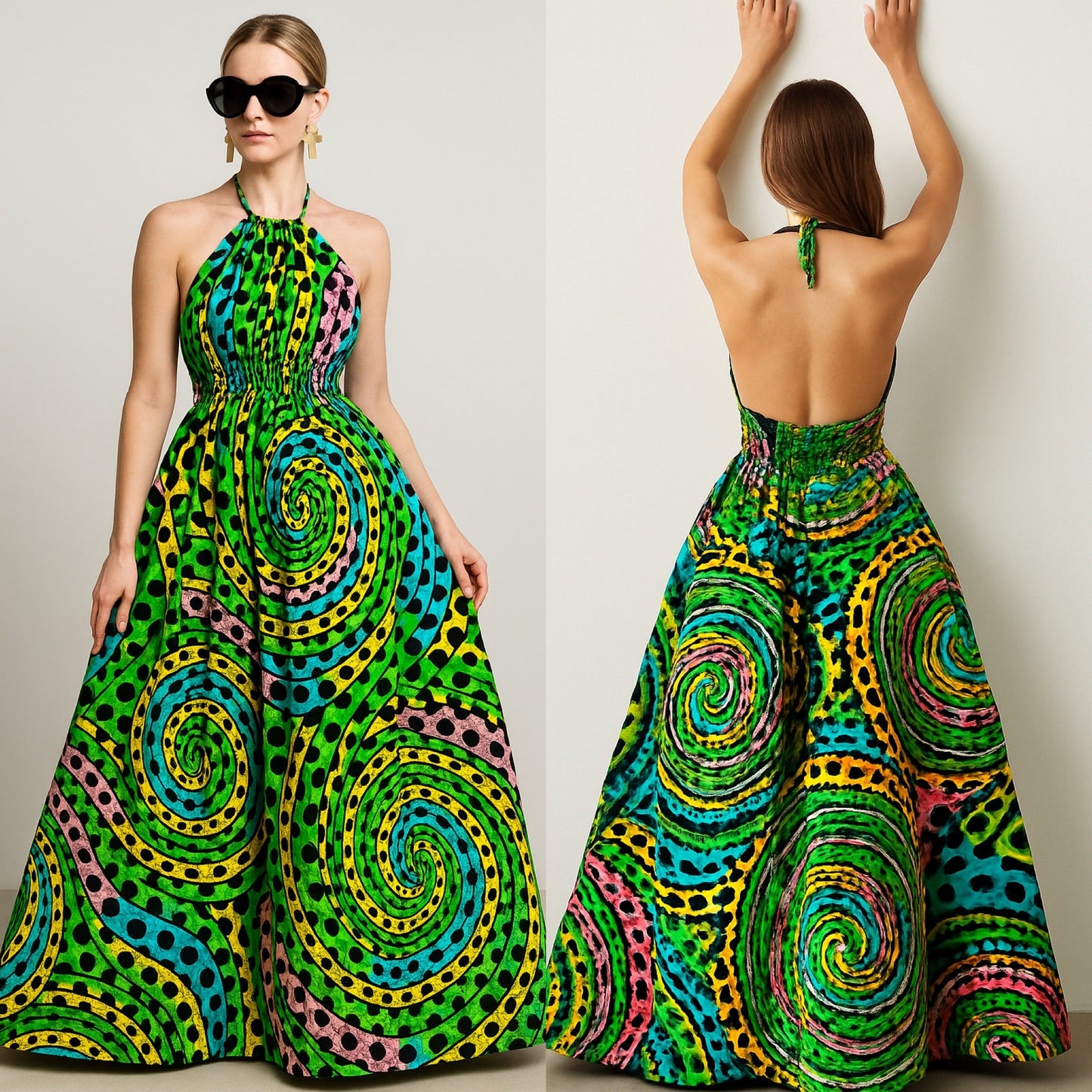 African Print multicolor Ada Maxi Dress