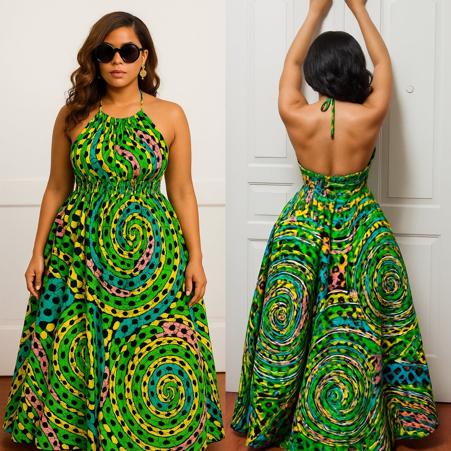 African Print multicolor Ada Maxi Dress