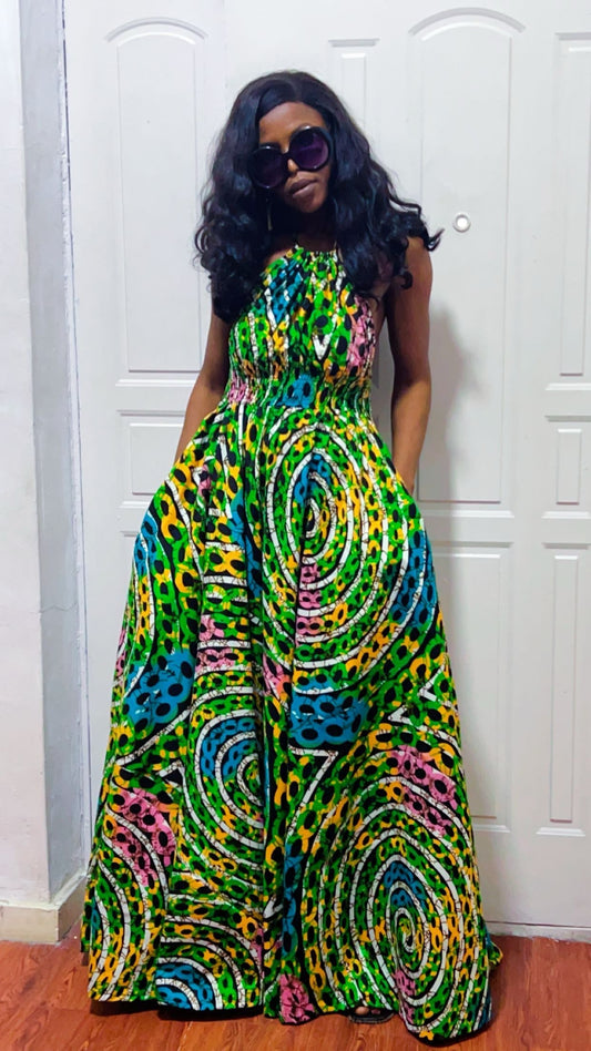 African Print multicolor Ada Maxi Dress