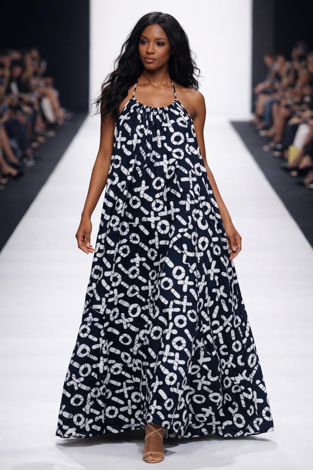 Backless Nkili African Print Maxi Dress: Ankara Long Dress, x and o Gown