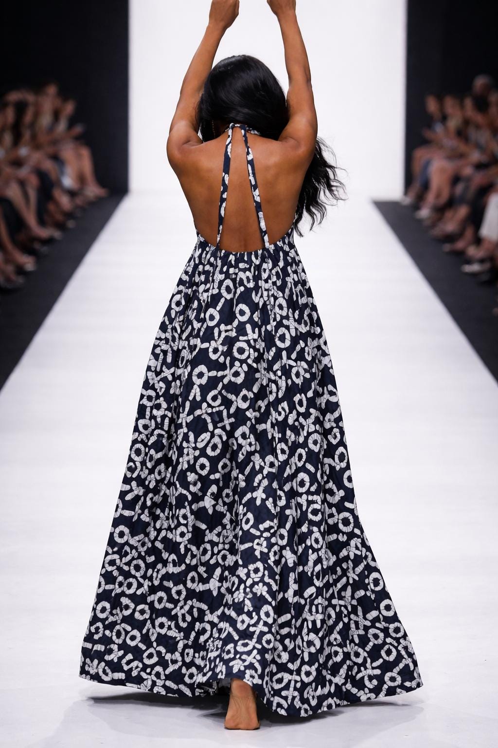 Backless Nkili African Print Maxi Dress: Ankara Long Dress, x and o Gown